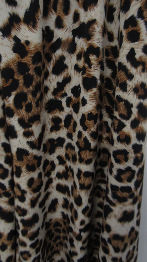New Ladies Brown Animal Print Elasticated Waist Wide Leg Trousers One Size fits sizes 18 20 22 - Image 4