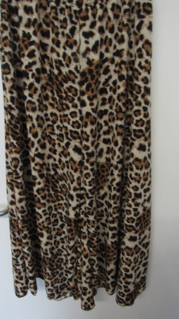 New Ladies Brown Animal Print Elasticated Waist Wide Leg Trousers One Size fits sizes 18 20 22 - Image 5