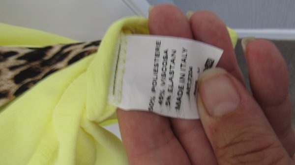 New Ladies Yellow Cold Shoulder with animal print trim top One Size fits sizes 18 20 22 - Image 4