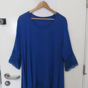 New Ladies Royal Blue Lacy Trim Top One Size fits sizes 18 20 22