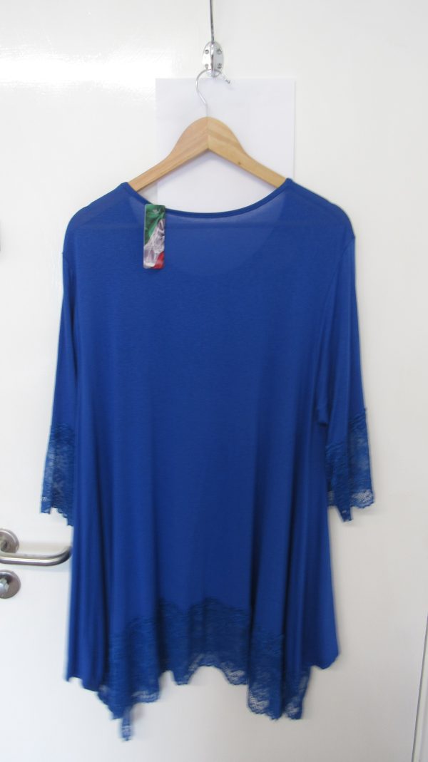 New Ladies Royal Blue Lacy Trim Top One Size fits sizes 18 20 22 - Image 5