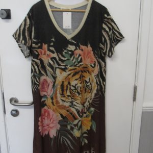 New Ladies Brown Black Tiger Dress One Size fits sizes 14 16 18 20