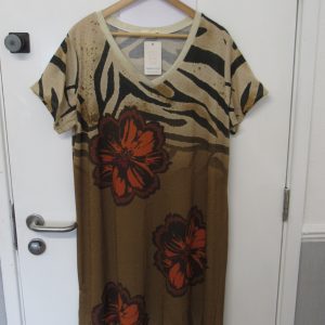 New Ladies Brown Flower Dress One Size fits sizes 14 16 18 20 NON RETURNABLE