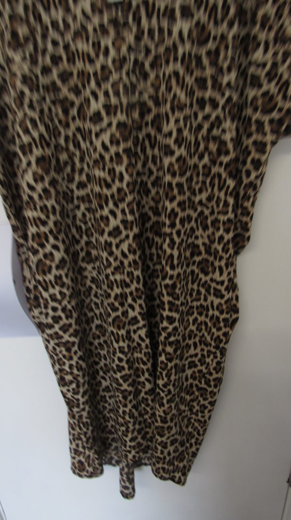 New Ladies V Neck Lighter Brown Animal Print Dress One Size Fits sizes 18 20 22 - Image 4