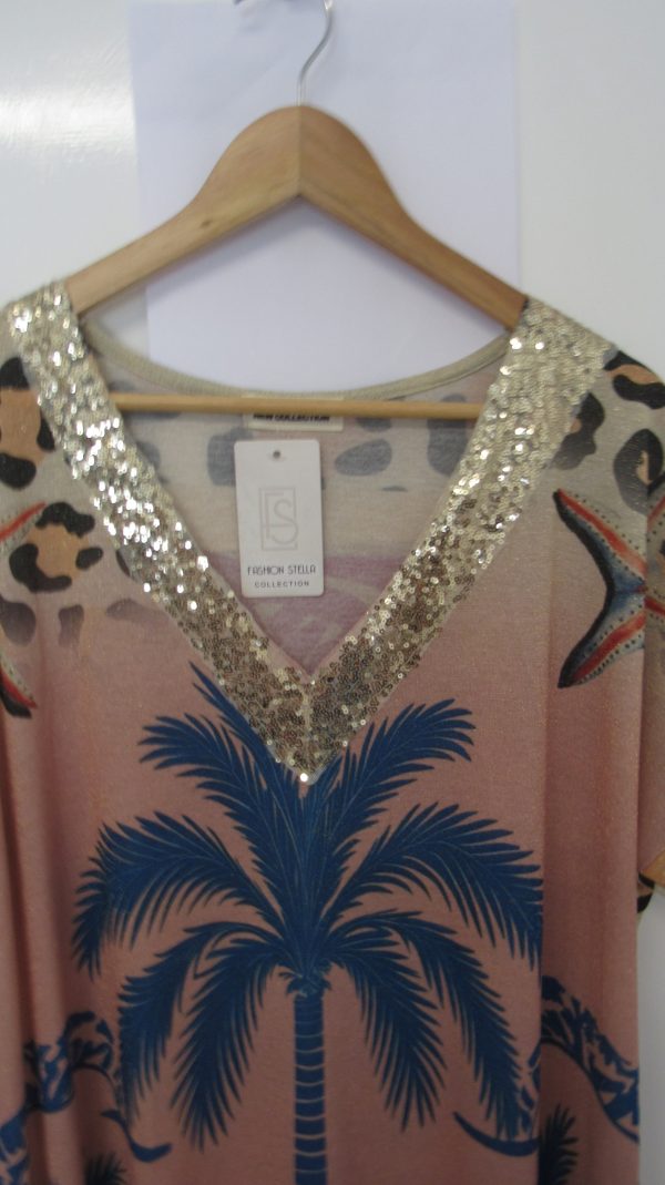 New Ladies Palm Tree Dress One Size fits sizes 16 18 20 22 - Image 3