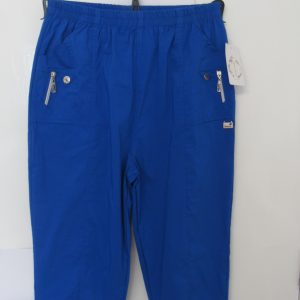 Cherry Berry Royal Blue 3/4 length stretchy trousers Size T5 UK 16