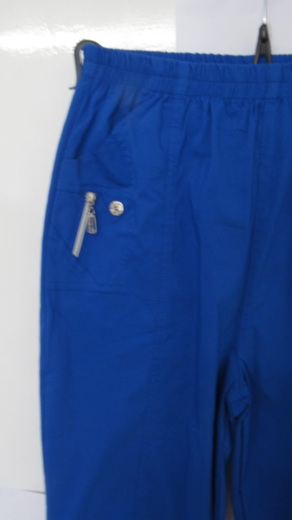 Cherry Berry Royal Blue 3/4 length stretchy trousers Size T5 UK 16 - Image 4
