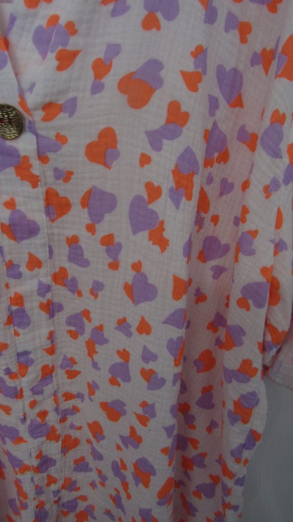 New Ladies Lilac Orange Heart Tunic Top One Size fits sizes 18 20 22 - Image 4