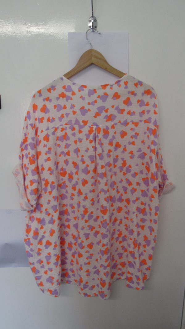 New Ladies Lilac Orange Heart Tunic Top One Size fits sizes 18 20 22 - Image 6