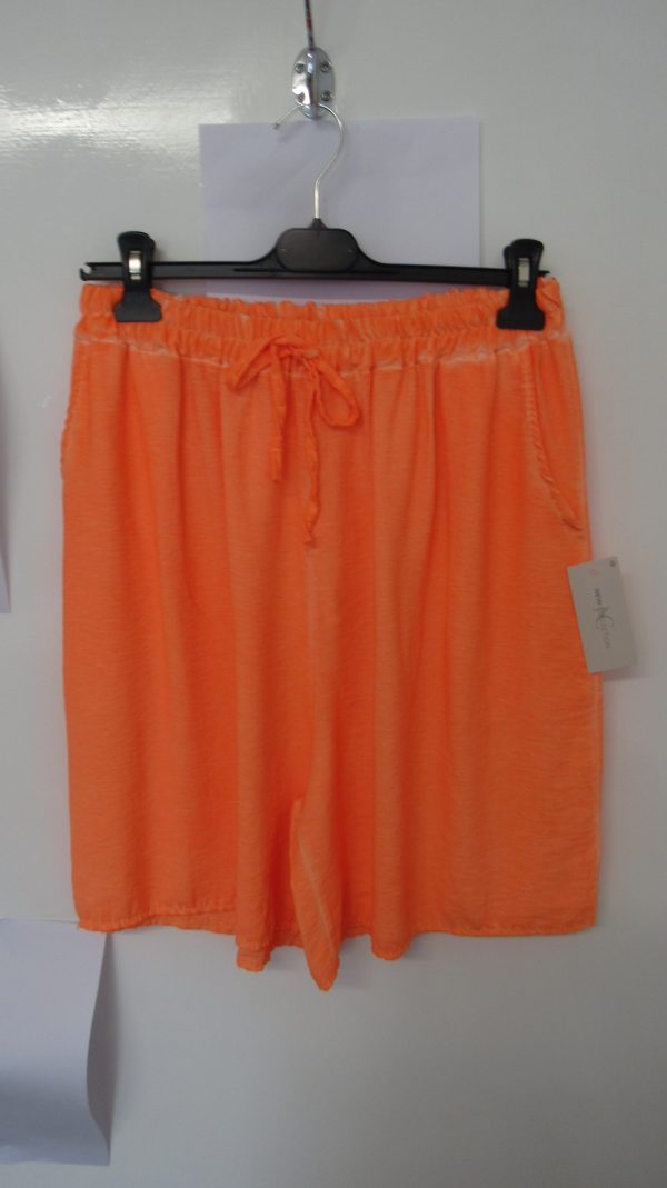 New Ladies Neon Orange Pocket Shorts One size fits sizes 16 18 20 22 Non Returnable - Image 2