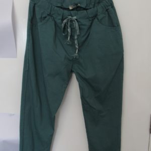 NEW Ladies Sage Stretchy Crinkle Magic Trousers One Size Fits 10 12 14 16 18 Size 1