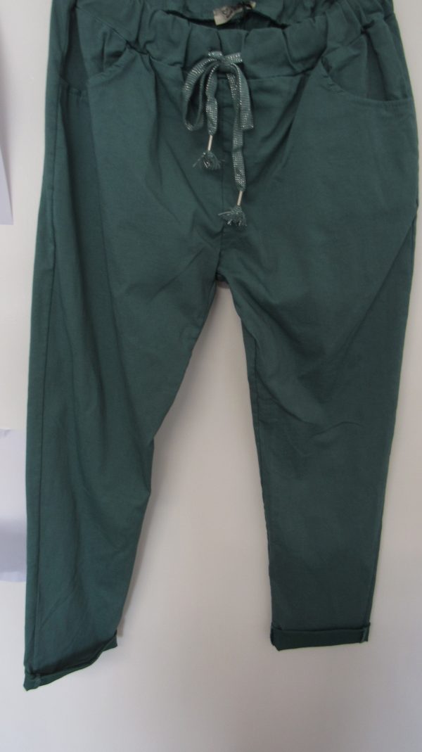NEW Ladies Sage Stretchy Crinkle Magic Trousers One Size Fits 10 12 14 16 18 Size 1 - Image 4