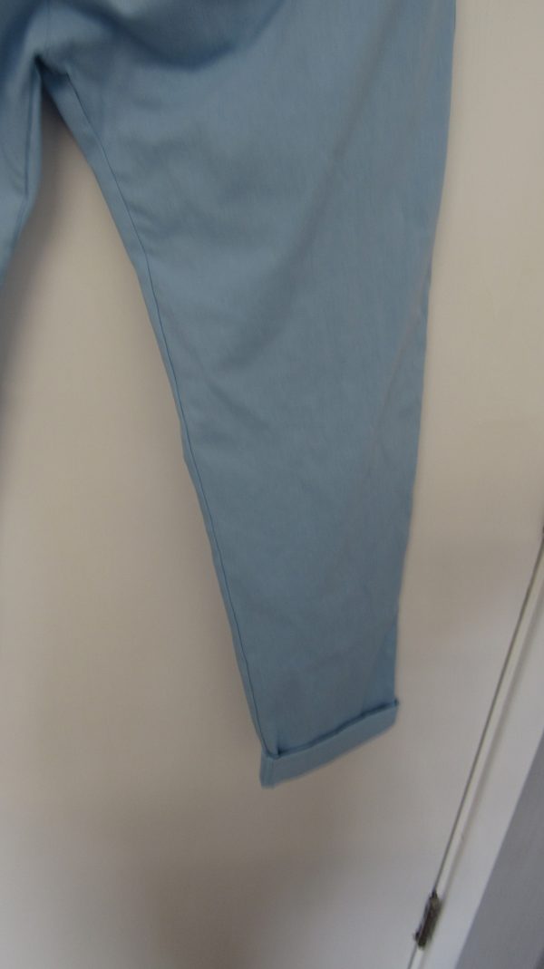 NEW Ladies Pale Blue Stretchy Crinkle Magic Trousers One Size Fits 10 12 14 16 18 Size 1 NON RETURNABLE - Image 4