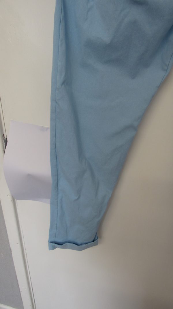 NEW Ladies Pale Blue Stretchy Crinkle Magic Trousers One Size Fits 10 12 14 16 18 Size 1 NON RETURNABLE - Image 5