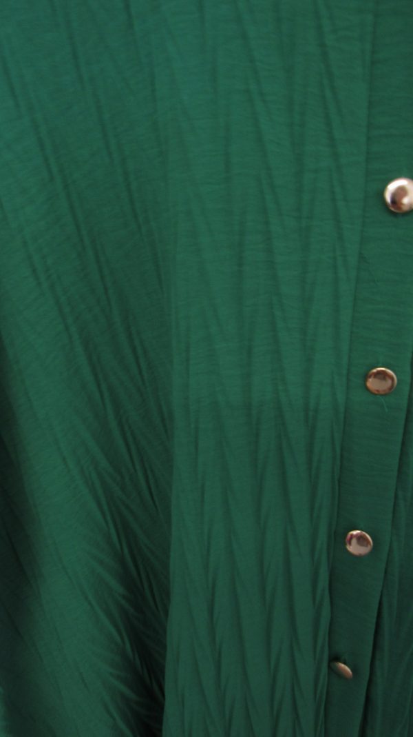 New Ladies Green Plus Size Button Down Shirt One Size fits 18 20 22 24 - Image 6