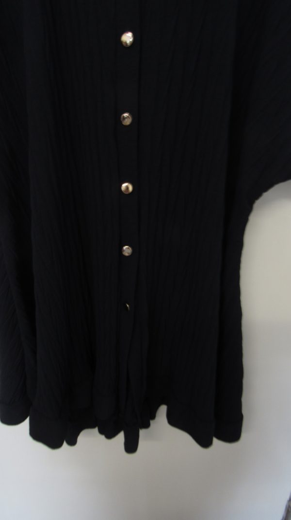 New Ladies Navy Blue Plus Size Button Down Shirt One Size fits 18 20 22 24 - Image 4