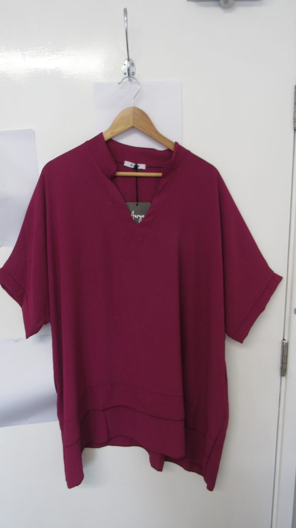 Ladies Women New Magenta Plus Tunic Top One Size fits sizes 18 20 22 24