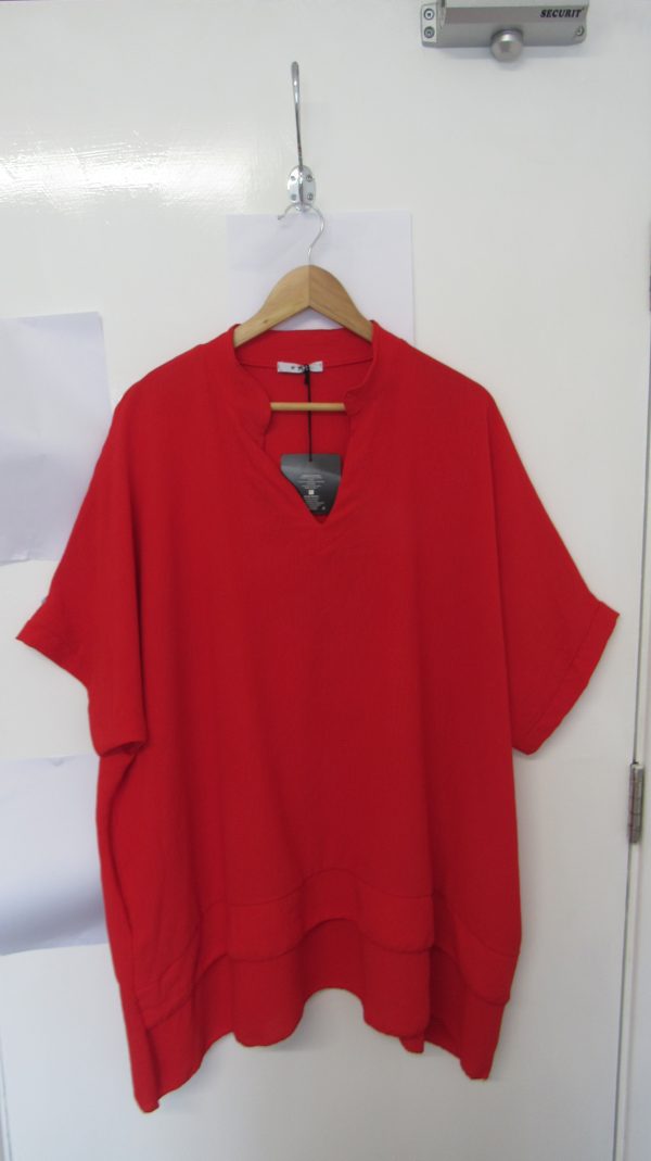 Ladies Women New Red Plus Tunic Top One Size fits sizes 18 20 22 24