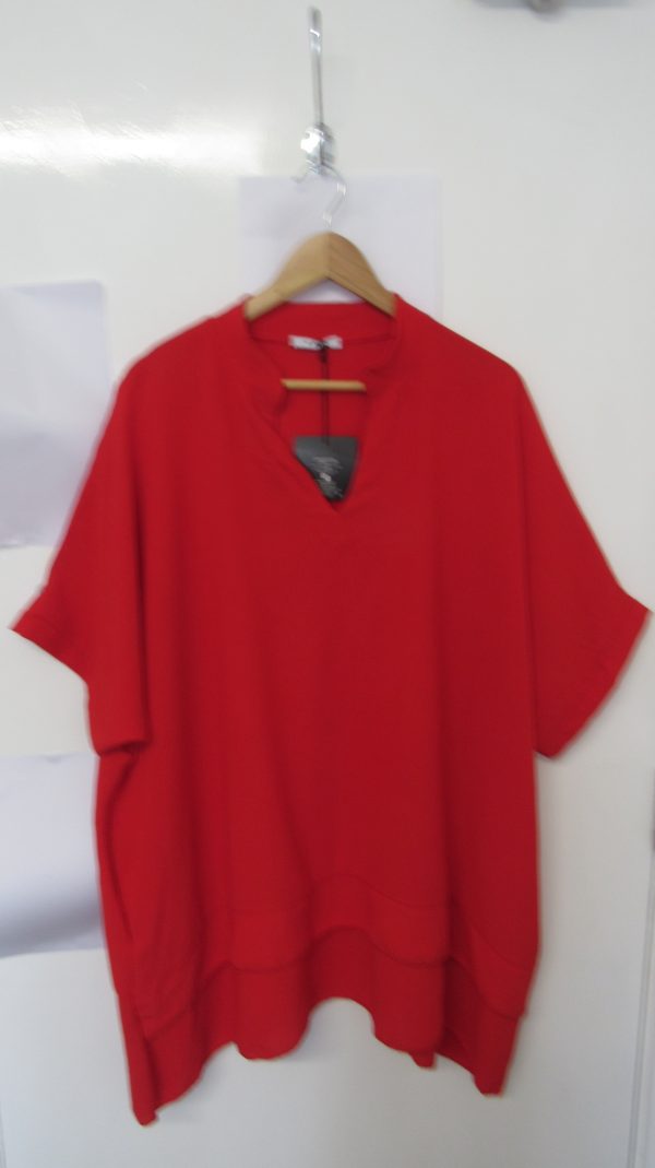 Ladies Women New Red Plus Tunic Top One Size fits sizes 18 20 22 24 - Image 2