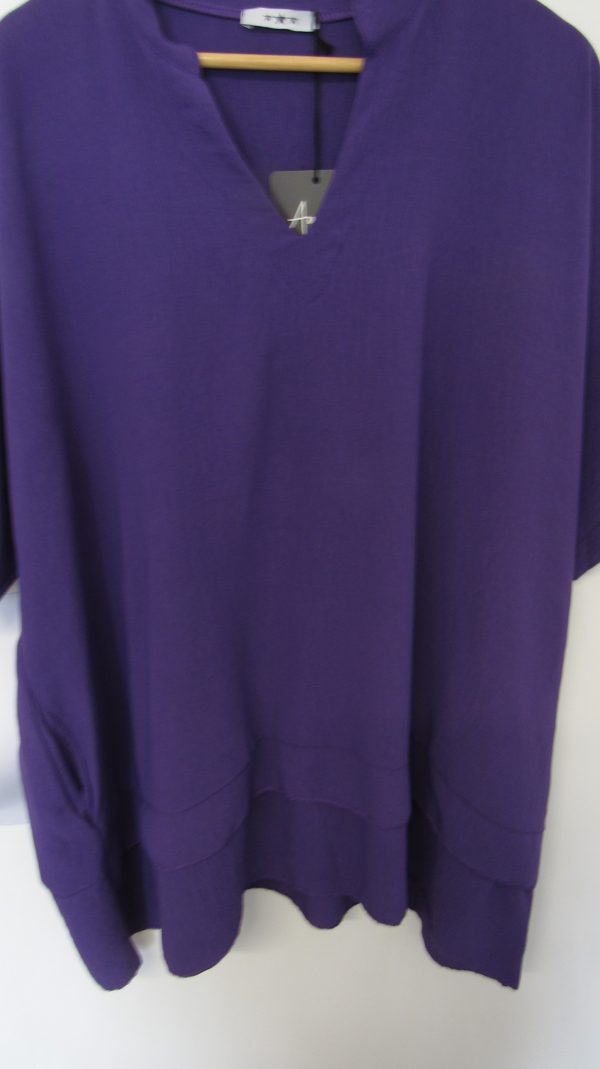 Ladies Women New Purple Plus Tunic Top One Size fits sizes 18 20 22 24 - Image 4