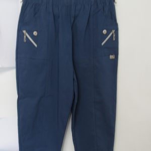 Cherry Berry Indigo Blue 3/4 length stretchy trousers Size T3 UK 12