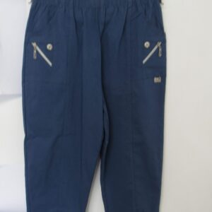 Cherry Berry Indigo Blue 3/4 length stretchy trousers Size T3 UK 12