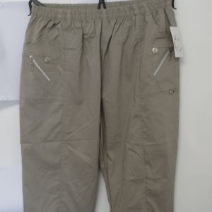 Cherry Berry Beige 3/4 length stretchy trousers Size T8 UK 22