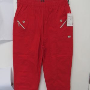 Cherry Berry Red 3/4 length stretchy trousers Size T4 UK 14 NON RETURNABLE