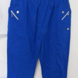 Cherry Berry Royal Blue 3/4 length stretchy trousers Size T9 UK 24