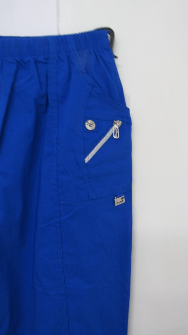 Cherry Berry Royal Blue 3/4 length stretchy trousers Size T9 UK 24 - Image 3