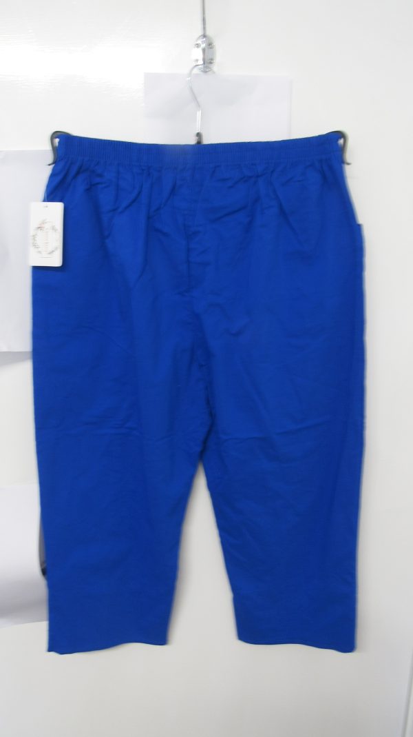 Cherry Berry Royal Blue 3/4 length stretchy trousers Size T9 UK 24 - Image 7