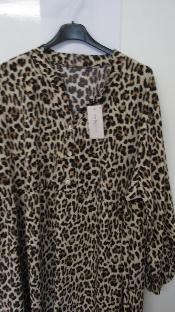 New Ladies Leopard Print Plus Size smock dress - Image 3