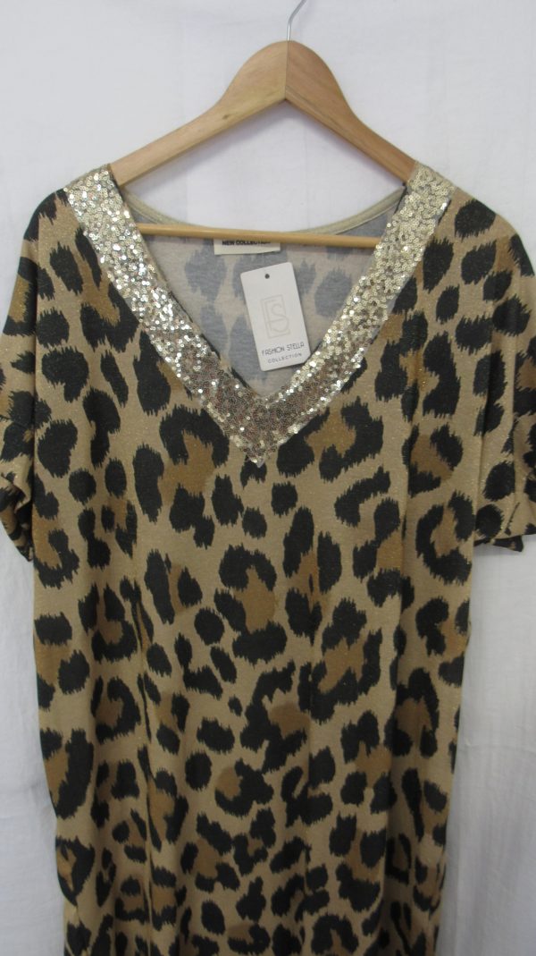 New Ladies Leopard Dress One Size fits sizes 14 16 18 20 - Image 3
