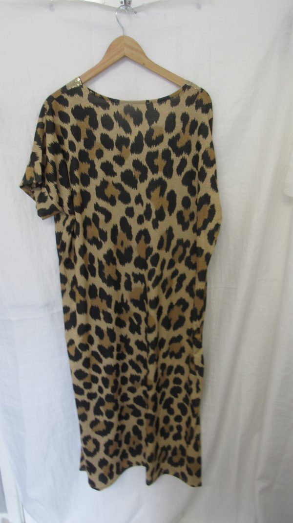 New Ladies Leopard Dress One Size fits sizes 14 16 18 20 - Image 5