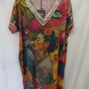 New Ladies Freda Multi Dress One Size fits sizes 14 16 18 20