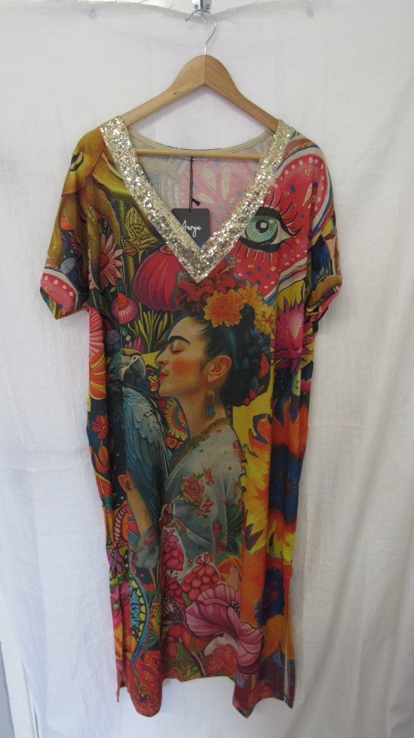 New Ladies Freda Multi Dress One Size fits sizes 14 16 18 20