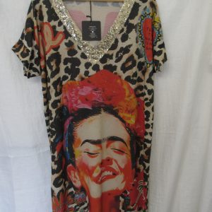 New Ladies Freda Leopard Dress One Size fits sizes 14 16 18 20