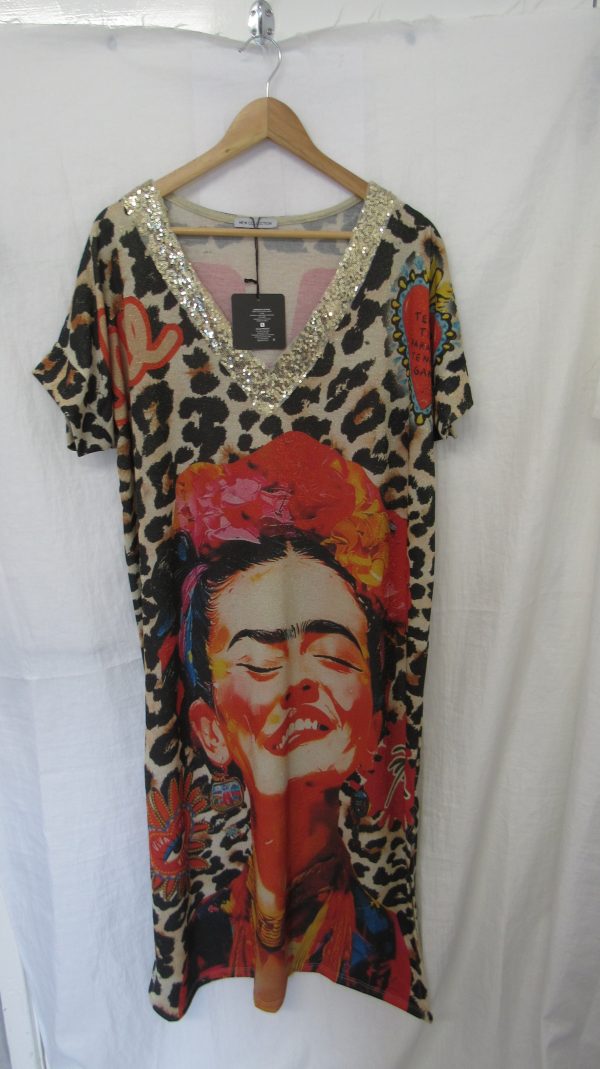 New Ladies Freda Leopard Dress One Size fits sizes 14 16 18 20
