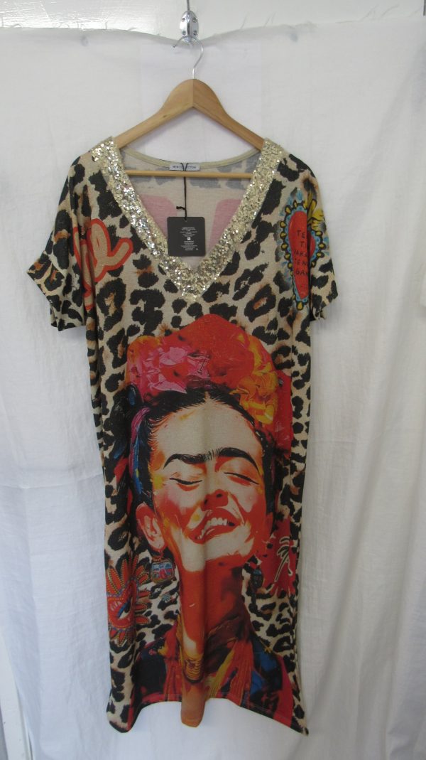 New Ladies Freda Leopard Dress One Size fits sizes 14 16 18 20 - Image 2