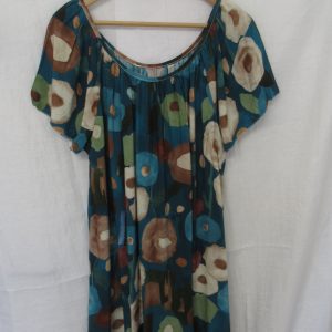 New Ladies Teal Floral Dress One Size fits sizes 18 20 22 NON RETURNABLE