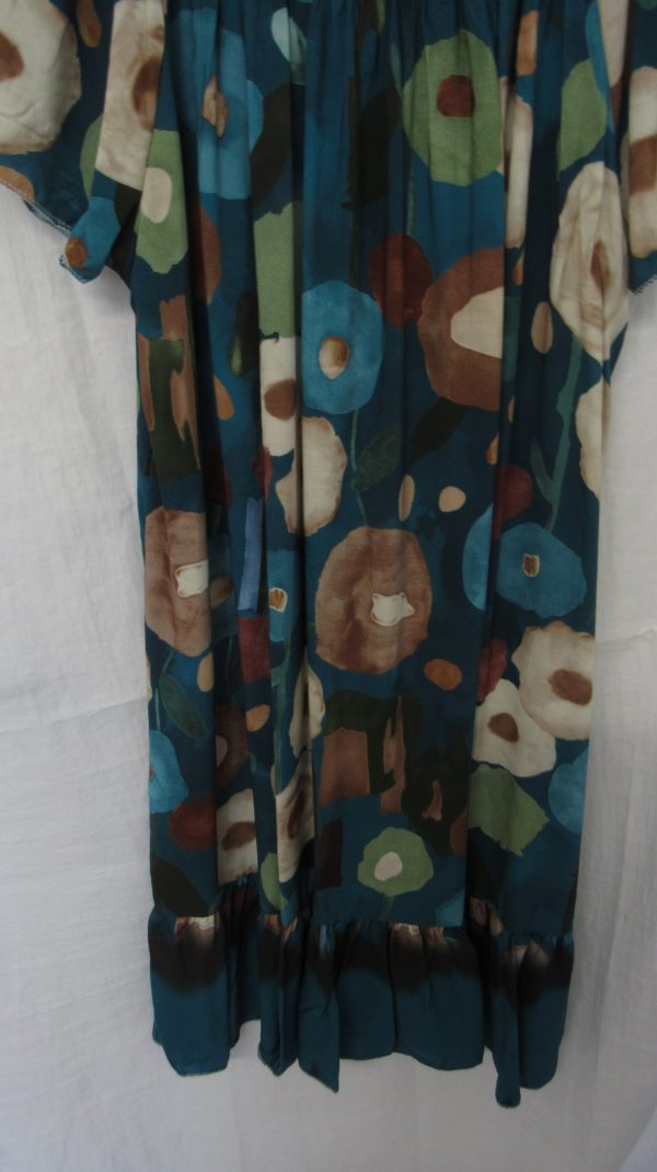 New Ladies Teal Floral Dress One Size fits sizes 18 20 22 NON RETURNABLE - Image 4