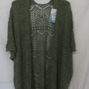 New Ladies Khaki Lacy Open Cardigan One Size fits sizes 18 20 22