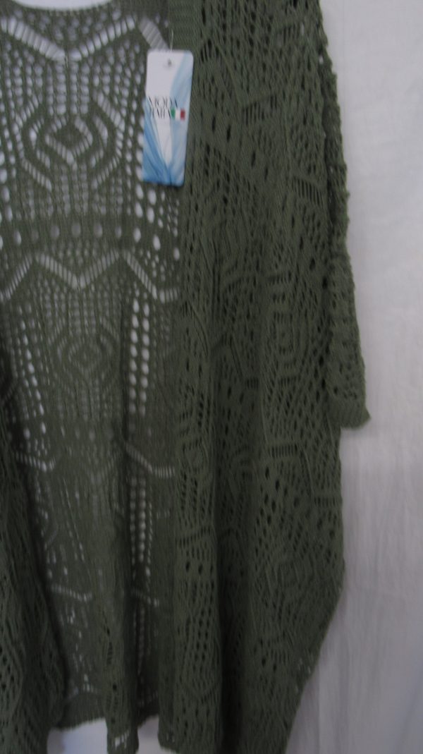 New Ladies Khaki Lacy Open Cardigan One Size fits sizes 18 20 22 - Image 3