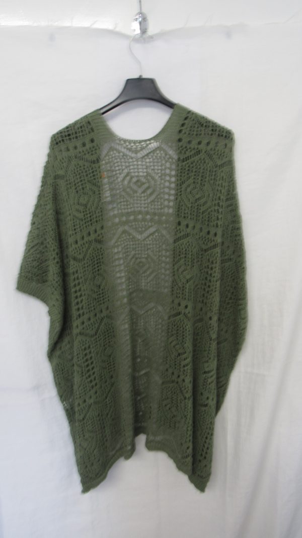 New Ladies Khaki Lacy Open Cardigan One Size fits sizes 18 20 22 - Image 5