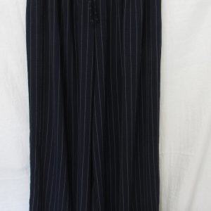 New Ladies Navy Blue Stripe Wide Leg Trousers One Size fits sizes 18 20 22