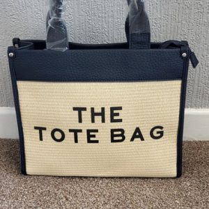 New Ladies Blue Beige The Tote Bag