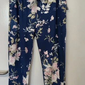 Floral Joggers Blue Made in Italy New One Size fits sizes 16 18 Non Returnable