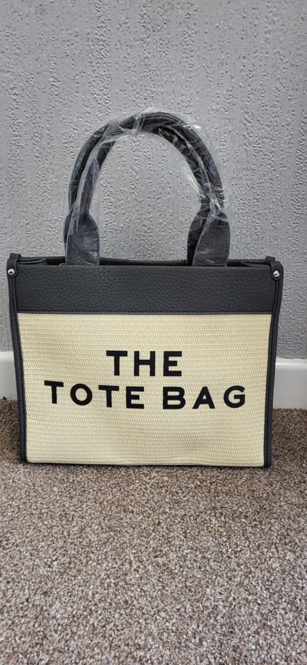 New Ladies Grey Beige The Tote Bag - Image 2
