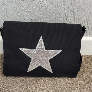 Black with Silver Crossbody Star Bag