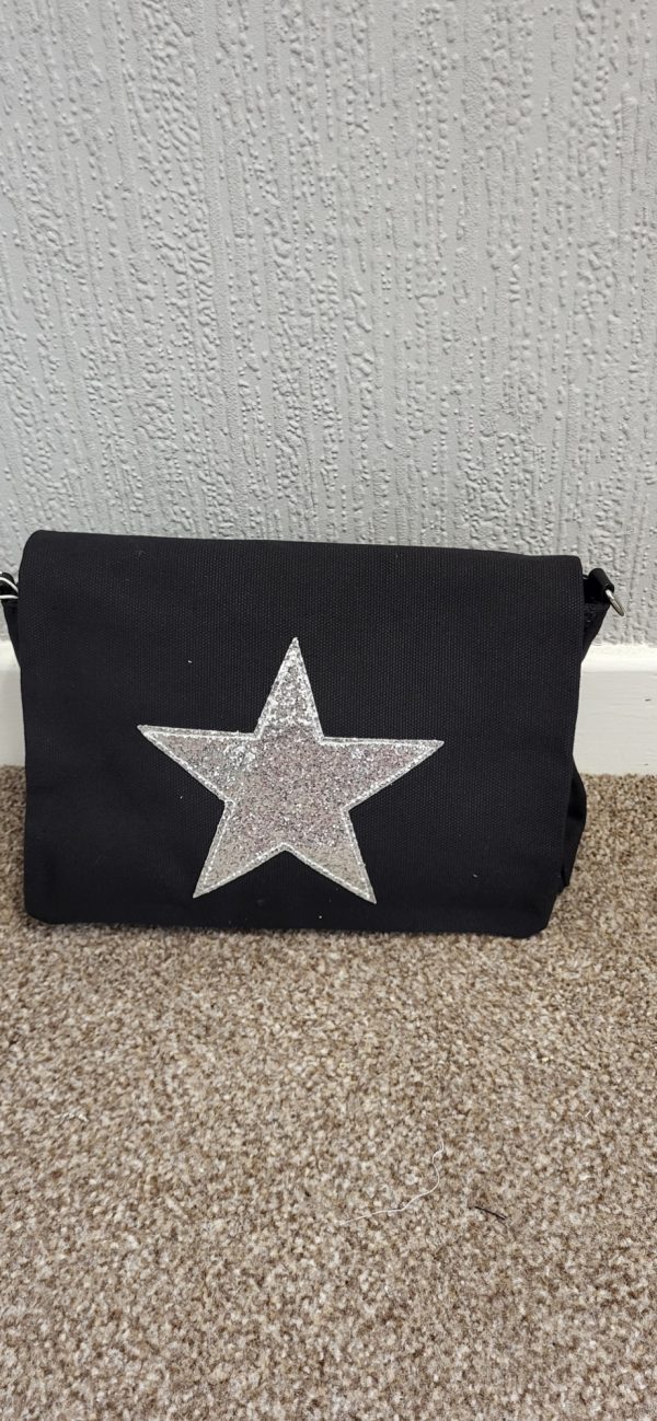 Black with Silver Crossbody Star Bag